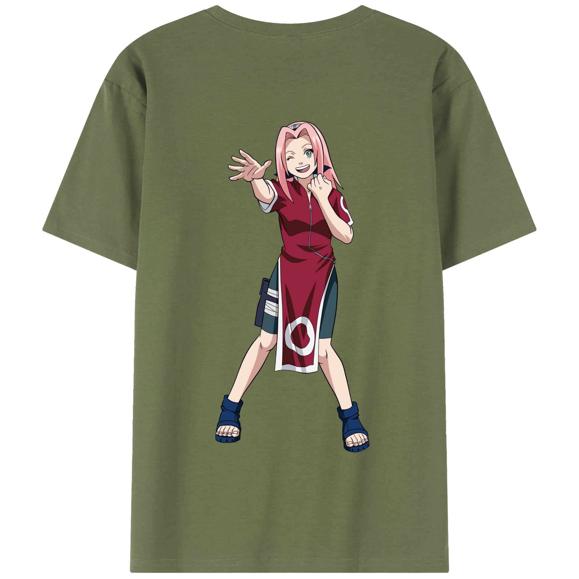 （画像用） NARUTO -ナルト- 春野サクラ Haruno Sakura 綿100％半袖Tシャツ（背面プリント）